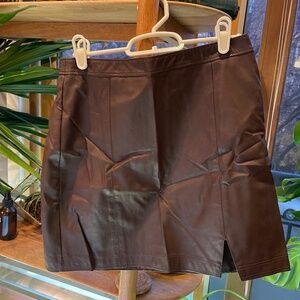 Abercrombie & Fitch Vegan Leather Brown Mini Skirt